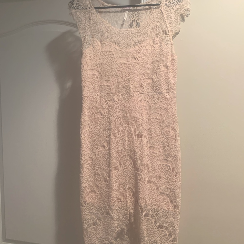 Free People Lace Cream Dress